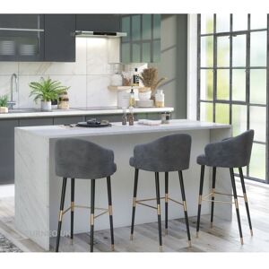 Furneo Kitchen Island Modern Breakfast Bar Cupboard White Marble Grey Stone Effect KI06 Furneo Kitchen Island Modern Breakfast Bar Cupboard White Marble Grey Stone Effect KI06