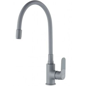 Invena - Gray Elastic Spout Shape Memory Kitchen Mixer Tap Tall Inox Single Lever Faucet Invena - Gray Elastic Spout Shape Memory Kitchen Mixer Tap Tall Inox Single Lever Faucet