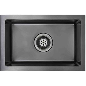 vidaXL Handmade Black Stainless Steel Kitchen Sink - Under-mount 44x29cm vidaXL Handmade Black Stainless Steel Kitchen Sink - Under-mount 44x29cm