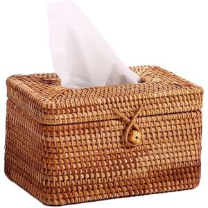 Gotrays - Handmade Rattan Tissue Box Napkin Storage Container Desktop Toilet Paper Dispenser for Home Office-191312 cm Gotrays - Handmade Rattan Tissue Box Napkin Storage Container Desktop Toilet Paper Dispenser for Home Office-191312 cm