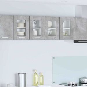 Hanging Cabinet with Door 2 pcs Concrete Grey 60 x 31 x 40 cm vidaXL Hanging Cabinet with Door 2 pcs Concrete Grey 60 x 31 x 40 cm vidaXL