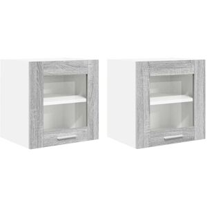 Hanging Cabinet Riga 2 pcs Grey Sonoma 40 x 31 x 40 cm vidaXL Hanging Cabinet Riga 2 pcs Grey Sonoma 40 x 31 x 40 cm vidaXL