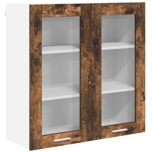 Hanging Cabinet Riga Smoked Oak 80 x 31 x 80 cm Engineered Wood vidaXL Hanging Cabinet Riga Smoked Oak 80 x 31 x 80 cm Engineered Wood vidaXL