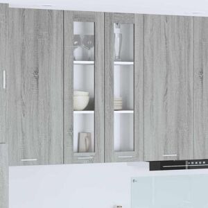 Hanging Cabinet Grey Sonoma 60 x 31 x 100 cm Engineered Wood vidaXL Hanging Cabinet Grey Sonoma 60 x 31 x 100 cm Engineered Wood vidaXL