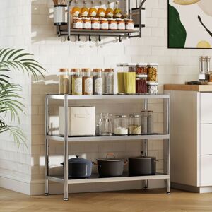 HOMCOM 3-Tier Stainless Steel Bakers Rack, Microwave Stand for Small Spaces HOMCOM 3-Tier Stainless Steel Bakers Rack, Microwave Stand for Small Spaces