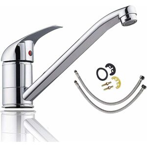 Briefness - Hot & Cold Single Handle Lever Kitchen Sink Mixer Tap Basin Mixer Tap Faucet with Swivel Spout Polished Chrome Free Fixings Briefness - Hot & Cold Single Handle Lever Kitchen Sink Mixer Tap Basin Mixer Tap Faucet with Swivel Spout Polished Chrome Free Fixings