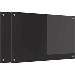 Kitchen Backsplash Black 80 x 50 cm Tempered Glass vidaXL Kitchen Backsplash Black 80 x 50 cm Tempered Glass vidaXL