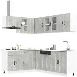 Vidaxl - 11 Piece Kitchen Cabinet Set Lucca Concrete Grey Engineered Wood Vidaxl - 11 Piece Kitchen Cabinet Set Lucca Concrete Grey Engineered Wood