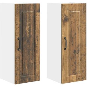 Kitchen Cabinet 2 pcs Old Wood 30 x 31 x 80 cm Engineered Wood vidaXL Kitchen Cabinet 2 pcs Old Wood 30 x 31 x 80 cm Engineered Wood vidaXL