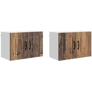 Kitchen Cabinet 2 pcs Old Wood 60 x 31 x 40 cm Engineered Wood vidaXL Kitchen Cabinet 2 pcs Old Wood 60 x 31 x 40 cm Engineered Wood vidaXL