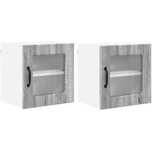 Kitchen Wall Cabinet 2 pcs Grey Sonoma 40 x 31 x 40 cm vidaXL Kitchen Wall Cabinet 2 pcs Grey Sonoma 40 x 31 x 40 cm vidaXL