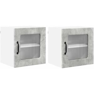 Kitchen Wall Cabinet 2 pcs Concrete Grey 40 x 31 x 40 cm vidaXL Kitchen Wall Cabinet 2 pcs Concrete Grey 40 x 31 x 40 cm vidaXL