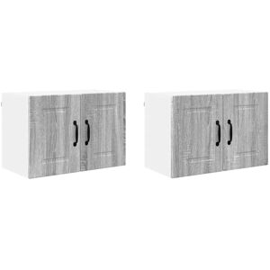 Kitchen Wall Cabinet 2 pcs Grey Sonoma 60 x 31 x 40 cm vidaXL Kitchen Wall Cabinet 2 pcs Grey Sonoma 60 x 31 x 40 cm vidaXL