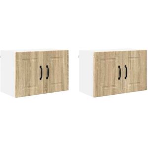 Kitchen Wall Cabinet with Door 2 pcs Sonoma Oak 60 x 31 x 40 cm vidaXL Kitchen Wall Cabinet with Door 2 pcs Sonoma Oak 60 x 31 x 40 cm vidaXL