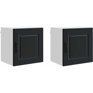 Kitchen Cabinet 2 pcs Black 40 x 31 x 40 cm Engineered Wood vidaXL Kitchen Cabinet 2 pcs Black 40 x 31 x 40 cm Engineered Wood vidaXL
