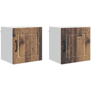Kitchen Cabinet 2 pcs Old Wood 40 x 31 x 40 cm Engineered Wood vidaXL Kitchen Cabinet 2 pcs Old Wood 40 x 31 x 40 cm Engineered Wood vidaXL