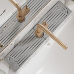 BEIJIYI Kitchen Faucet Absorbent Mat, Diatomaceous Earth Sink Faucet Splash Guard, Stylish Stone Absorbent Tray for Modern Home (Grey, 60 x 10) BEIJIYI Kitchen Faucet Absorbent Mat, Diatomaceous Earth Sink Faucet Splash Guard, Stylish Stone Absorbent Tray for Modern Home (Grey, 60 x 10)