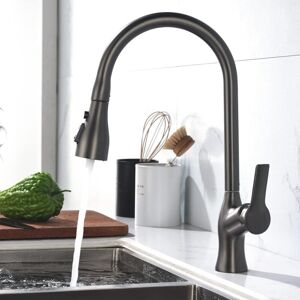 TONCHEAN Kitchen Faucet, High Arc Sink Faucet with Pull Down Sprayer, 360° Rotatable Stainless Steel Mixer Tap, 3 Spray Modes TONCHEAN Kitchen Faucet, High Arc Sink Faucet with Pull Down Sprayer, 360° Rotatable Stainless Steel Mixer Tap, 3 Spray Modes