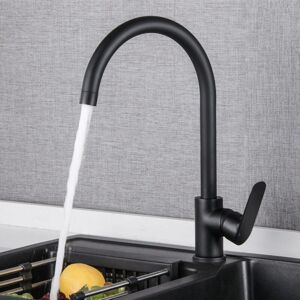 HÉLOISE Kitchen Faucet Sprayer Single Handle Stainless Steel Hot and Cold Mixer Tap Rotating Kitchen Faucet Brass Spray Paint Black Kitchen Faucet HÉLOISE Kitchen Faucet Sprayer Single Handle Stainless Steel Hot and Cold Mixer Tap Rotating Kitchen Faucet Brass Spray Paint Black Kitchen Faucet