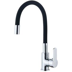 YMYNY Kitchen Faucet with Flexible Spout, Single-Lever Sink Mixer Tap, Chrome, Black, with Water Inlet Hose, Hot and Cold Water mumu YMYNY Kitchen Faucet with Flexible Spout, Single-Lever Sink Mixer Tap, Chrome, Black, with Water Inlet Hose, Hot and Cold Water mumu