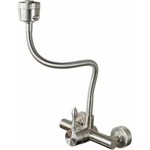 Dewdat - Kitchen Mixer Tap 304 Stainless Steel Kitchen Faucet in the Wall Mounted 360° Kitchen Faucet with Flexible Spout (Wall Mounted) Dewdat - Kitchen Mixer Tap 304 Stainless Steel Kitchen Faucet in the Wall Mounted 360° Kitchen Faucet with Flexible Spout (Wall Mounted)