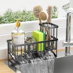 Groofoo - Kitchen Sink Caddy Organzier with High Brush Holder, Sponge Holder for Sink, 304 Rustproof Stainless, Kitchen Countertop Soap Dispenser Groofoo - Kitchen Sink Caddy Organzier with High Brush Holder, Sponge Holder for Sink, 304 Rustproof Stainless, Kitchen Countertop Soap Dispenser