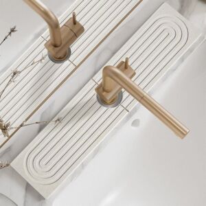 Tinor - Kitchen Sink Faucet Mat, 24' Long Diatomite Stone Sink Tray, Quick Dry, Super Absorbent, Prevents Moisture Build-up. Splash Guard Tinor - Kitchen Sink Faucet Mat, 24' Long Diatomite Stone Sink Tray, Quick Dry, Super Absorbent, Prevents Moisture Build-up. Splash Guard