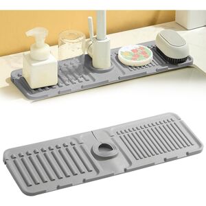 Cyslmuk - Kitchen Sink Faucet Pad, Faucet Protector Drain Pad, Silicone Faucet Handle Dripper for Kitchen Bathroom Sink (Grey) Cyslmuk - Kitchen Sink Faucet Pad, Faucet Protector Drain Pad, Silicone Faucet Handle Dripper for Kitchen Bathroom Sink (Grey)