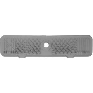 GROOFOO Kitchen Sink Splash Guard 24 Inch Silicone Faucet Mat Handle Drip Catcher for Dish Drying Soap Sponge Holder Gray GROOFOO Kitchen Sink Splash Guard 24 Inch Silicone Faucet Mat Handle Drip Catcher for Dish Drying Soap Sponge Holder Gray