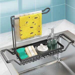 Longziming - Kitchen Sink Storage, Sink Organizer, Stainless Steel Sink Drainer, Sponge Holder Kitchen Accessory Soap or dishcloths, Telescopic Sink Longziming - Kitchen Sink Storage, Sink Organizer, Stainless Steel Sink Drainer, Sponge Holder Kitchen Accessory Soap or dishcloths, Telescopic Sink