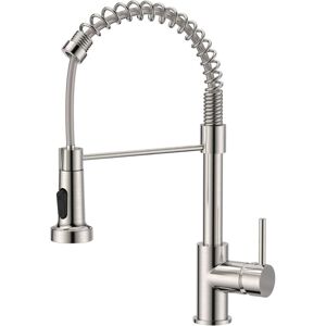 Kitchen Tap, Spring Kitchen Sink Mixer Taps, Commercial Faucet Single Handle Lever, High Arc Swivel 360 with 2 Spray Mode, Stainless Steel Kitchen Tap, Spring Kitchen Sink Mixer Taps, Commercial Faucet Single Handle Lever, High Arc Swivel 360 with 2 Spray Mode, Stainless Steel