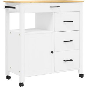 vidaXL Kitchen Trolley MONZA Solid Wood Pine - Kitchen Trolley vidaXL Kitchen Trolley MONZA Solid Wood Pine - Kitchen Trolley