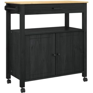 Kitchen Trolley Plain Black 84 x 40 x 88.5 cm vidaXL Kitchen Trolley Plain Black 84 x 40 x 88.5 cm vidaXL