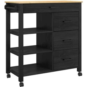 Kitchen Trolley Black 84 x 40 x 88.5 cm vidaXL Kitchen Trolley Black 84 x 40 x 88.5 cm vidaXL