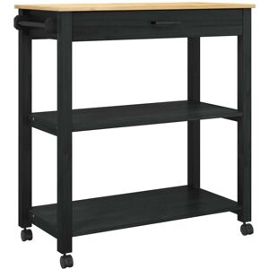 Kitchen Trolley Plain Black 84 x 40 x 88.5 cm vidaXL Kitchen Trolley Plain Black 84 x 40 x 88.5 cm vidaXL