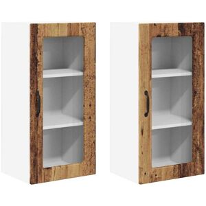 Kitchen Cabinet 2 pcs Old Wood 40 x 31 x 80 cm Engineered Wood vidaXL Kitchen Cabinet 2 pcs Old Wood 40 x 31 x 80 cm Engineered Wood vidaXL