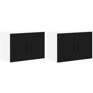 Kitchen Cabinet 2 pcs Black 60 x 31 x 40 cm Engineered Wood vidaXL Kitchen Cabinet 2 pcs Black 60 x 31 x 40 cm Engineered Wood vidaXL