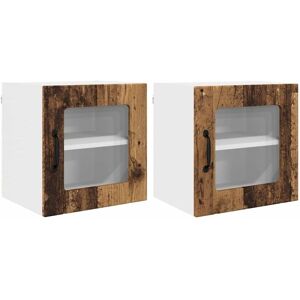 Kitchen Cabinet 2 pcs Old Wood 40 x 31 x 40 cm Engineered Wood vidaXL Kitchen Cabinet 2 pcs Old Wood 40 x 31 x 40 cm Engineered Wood vidaXL