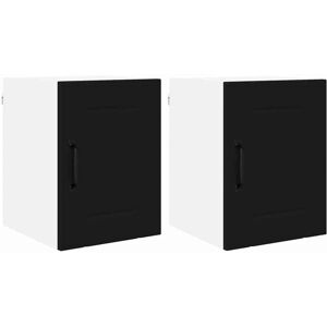 Kitchen Cabinet 2 pcs Black 30 x 31 x 40 cm Engineered Wood vidaXL Kitchen Cabinet 2 pcs Black 30 x 31 x 40 cm Engineered Wood vidaXL