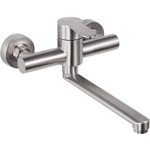 LINGHHANG Kitchen Wall-Mounted Faucet, Stainless Steel Wall-Mounted Mixer Tap, 360° Swivel for Kitchen Sink, Hot and Cold Water, Adjustable Mounting Holes LINGHHANG Kitchen Wall-Mounted Faucet, Stainless Steel Wall-Mounted Mixer Tap, 360° Swivel for Kitchen Sink, Hot and Cold Water, Adjustable Mounting Holes