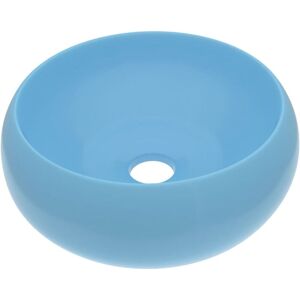 vidaXL Luxury Round Light Blue Ceramic Washbasin - Washbasin vidaXL Luxury Round Light Blue Ceramic Washbasin - Washbasin