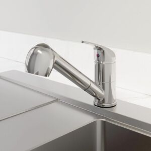 Essentials - Modern Mono Kitchen Mixer Tap Pull Out Handheld Spray Round Single Lever Chrome Essentials - Modern Mono Kitchen Mixer Tap Pull Out Handheld Spray Round Single Lever Chrome