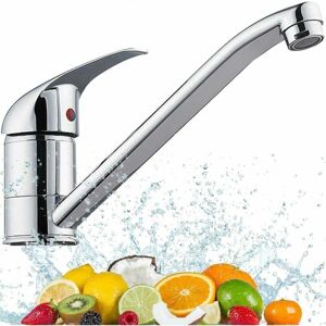 Dewdat - Monobloc Kitchen Tap Sink Hot and Cold Mixer Tap Modern Single Lever Chrome Traditional Kitchen Mixer Sink Tap with Swivel Spout Single Hole Dewdat - Monobloc Kitchen Tap Sink Hot and Cold Mixer Tap Modern Single Lever Chrome Traditional Kitchen Mixer Sink Tap with Swivel Spout Single Hole