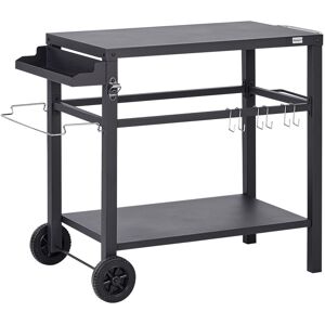 BELIANI Garden Serving Trolley STALETTI Metal Black BELIANI Garden Serving Trolley STALETTI Metal Black