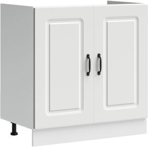 Sink Base Cabinet Kalmar White 80x46x81.5 cm Engineered Wood Vidaxl Sink Base Cabinet Kalmar White 80x46x81.5 cm Engineered Wood Vidaxl