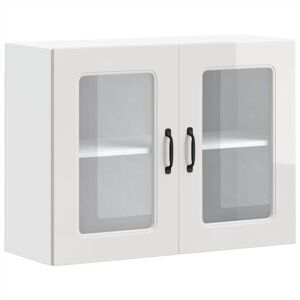 Vidaxl - Kitchen Wall Cabinet with Glass Door Kalmar High Gloss White Engineered Wood Vidaxl - Kitchen Wall Cabinet with Glass Door Kalmar High Gloss White Engineered Wood