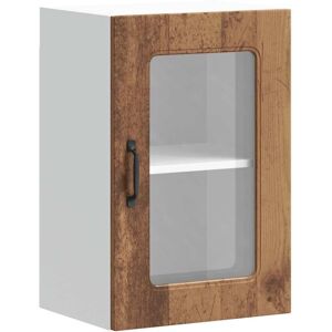 Vidaxl - Kitchen Wall Cabinet with Glass Door Kalmar Old Wood Engineered Wood Vidaxl - Kitchen Wall Cabinet with Glass Door Kalmar Old Wood Engineered Wood