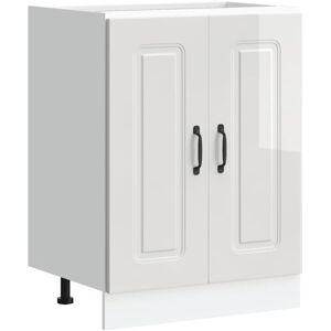 Vidaxl - Sink Base Cabinet Kalmar High Gloss White 60x46x81.5 cm Engineered Wood Vidaxl - Sink Base Cabinet Kalmar High Gloss White 60x46x81.5 cm Engineered Wood