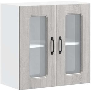 Vidaxl - Kitchen Wall Cabinet with Glass Door Kalmar Grey Sonoma Engineered Wood Vidaxl - Kitchen Wall Cabinet with Glass Door Kalmar Grey Sonoma Engineered Wood