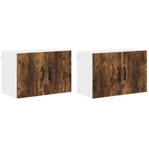 Kitchen Wall Cabinet with Door 2 pcs Smoked Oak 60 x 31 x 40 cm vidaXL Kitchen Wall Cabinet with Door 2 pcs Smoked Oak 60 x 31 x 40 cm vidaXL